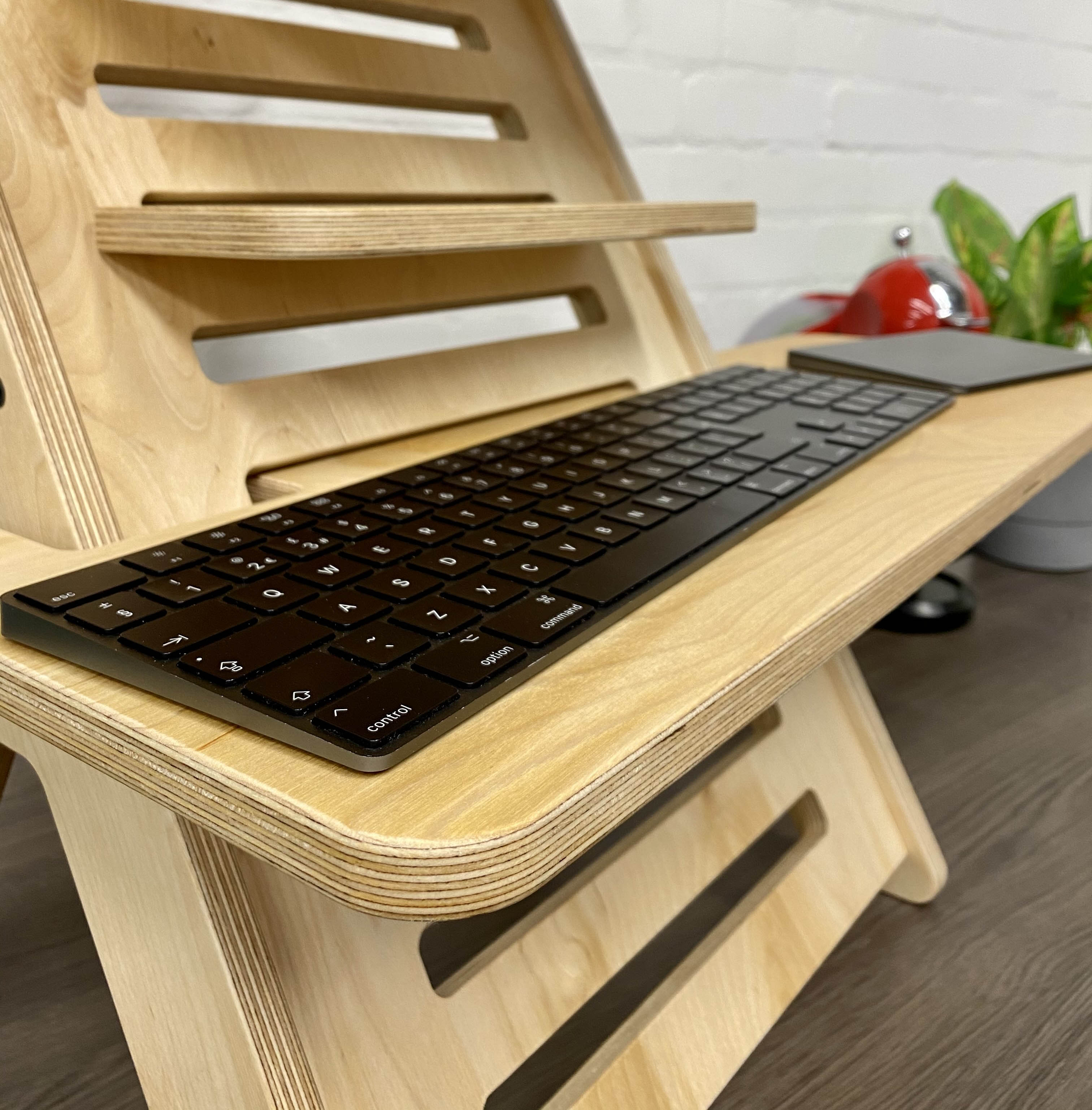 Compact Adjustable Standing Desk Stand Up Desk Birch Plywood eBay